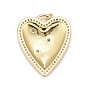 Brass Micro Pave Cubic Zirconia Pendants, Real 18K Gold Plated, Lead Free & Cadmium Free, Heart