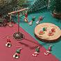 Christmas Theme Alloy Enamel Dangle Earrings with Resin Beaded