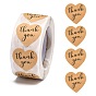 1 pulgadas gracias pegatinas, etiquetas autoadhesivas de etiquetas de regalo de papel kraft, etiquetas adhesivas, la forma del corazón