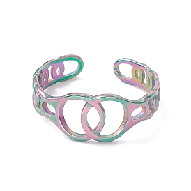 Placage ionique (ip) 304 anneaux doubles à emboîtement en acier inoxydable anneau de manchette ouvert, anneau creux pour femme