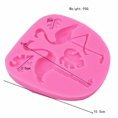 Food Grade Silicone Vein Molds, Fondant Molds, For DIY Cake Decoration, Chocolate, Candy, UV Resin & Epoxy Resin Jewelry Making, Flamingo and Monstera Leaf