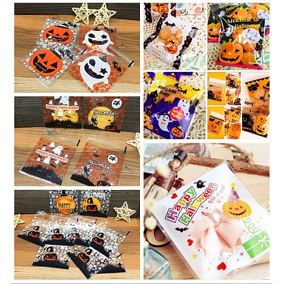 Rectangle Plastic Cellophane Bags, for Halloween