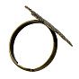 Tiges à anneau en laiton , bases d'anneau en filigrane, pour les anneaux antiques faisant, réglable, fleur, 17mm