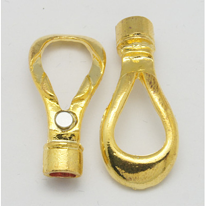 Alloy Magnetic Clasps with Glue-in Ends, Twist, 38x13mm, Hole: 4mm