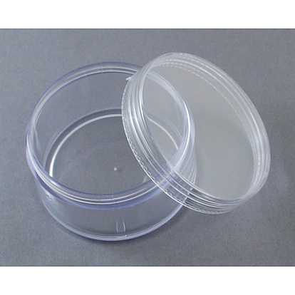 Conteneurs de perle plastique, avec couvercle, ronde, 6x3.4 cm