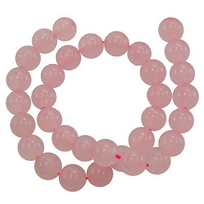 Gemstone Bead Strands, Rose Quartz, Dyed, Round, Pink