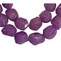 Natural Jade Beads Strands, Faceted Nuggets, Dyed, Amaranth, 8x10mm, Hole: 1mm