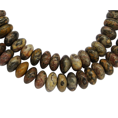 Природный драгоценный камень, рондель, шкура леопарда, 8x4 мм, отверстие : 1 мм