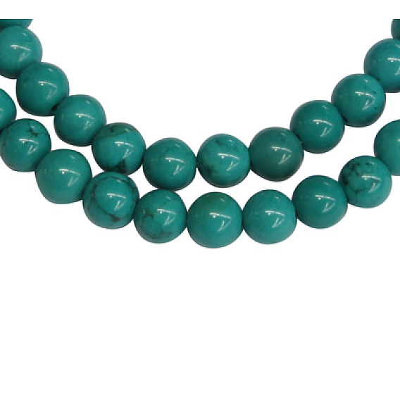 Natural Magnesite Beads, Dyed, Round, 6mm, Hole: 1.2mm