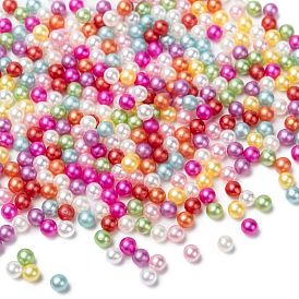 Sin agujero abs imitación de perlas de plástico redondo perlas, teñido, 4 mm, sobre 5000 unidades / bolsa