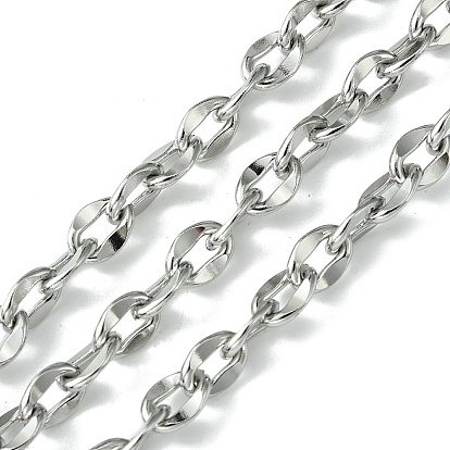 304 Stainless Steel Dapped Chains, Unwelded, with Spool