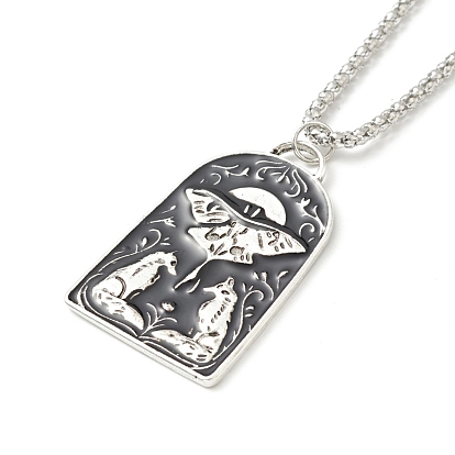 Collier pendentif arche en émail avec étiquette antimite, bijoux en alliage gothique pour hommes femmes
