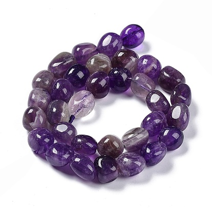 Natural Amethyst Beads Strands, Nuggets Tumbled Stone