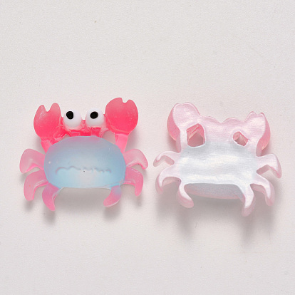 Translucent Frosted Resin Cabochons, Crab