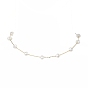 ABS Plastic Imitation Pearl Beaded Chain Necklaces, 304 Stainless Steel Jewelry for Women