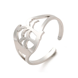 304 Stainless Steel Open Cuff Rings, Tree