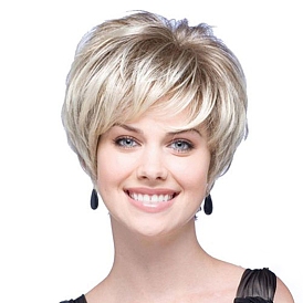 Short Curly Synthetic Wigs, High Temperature Heat Resistant Fiber Wigs, Full Capless Hair Women's Thick Wig