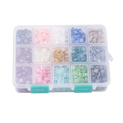 15 couleurs: cabochons en plastique imitation perle abs, carrée