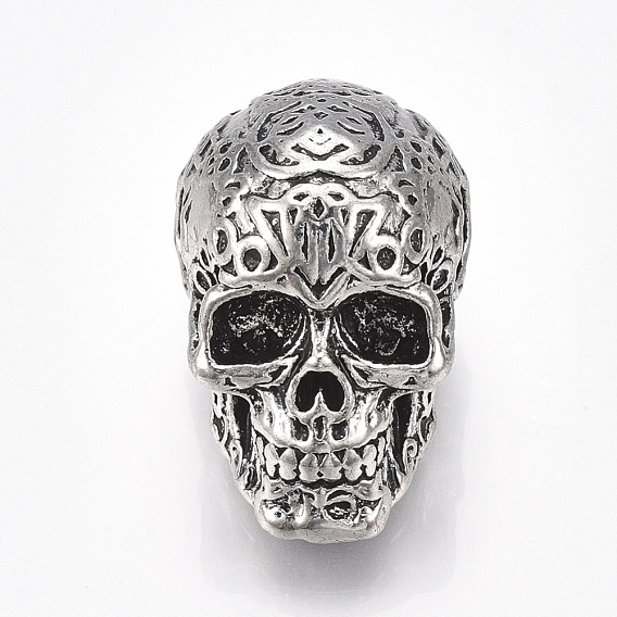 Tibetan Style Alloy Beads, Skull