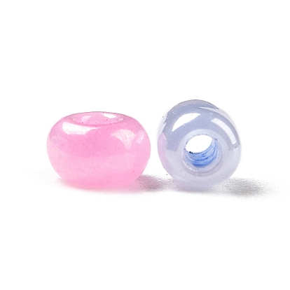 Opaque Colours Luster Glass Seed Beads, Round Hole, Round