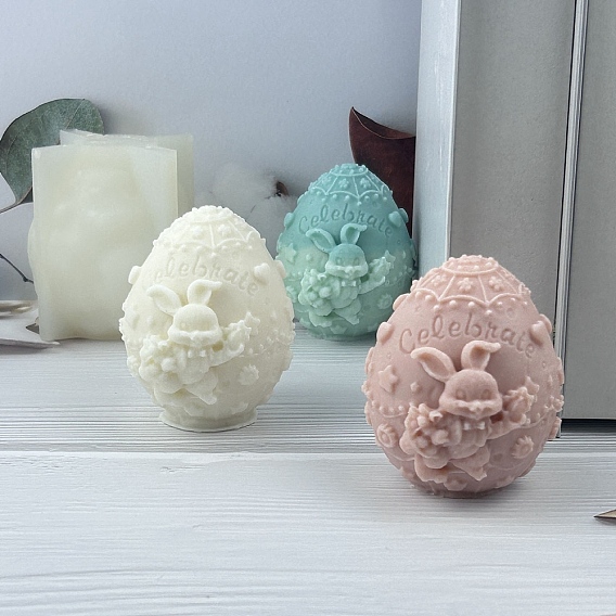 Huevo de Pascua con vela perfumada de conejo, moldes de silicona de calidad alimentaria, moldes para hacer velas, molde para velas de aromaterapia