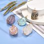 Natural & Synthetic Gemstone Pendants, with Real 18K Gold Plated Eco-Friendly Copper Wire, Nuggets