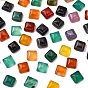 Natural Agate Cabochons, Square, 8x8x4mm