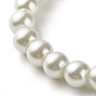 Bracelet extensible perles de fleurs pour enfants, bracelet en perles de verre et perles en pâte polymère, blanc