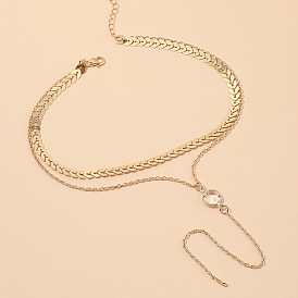 Ожерелье-цепочка из многослойного сплава с геометрическим узором на ключице — модные и персонализированные украшения