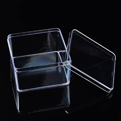 Conteneurs de stockage de perles en plastique polystyrène, carrée