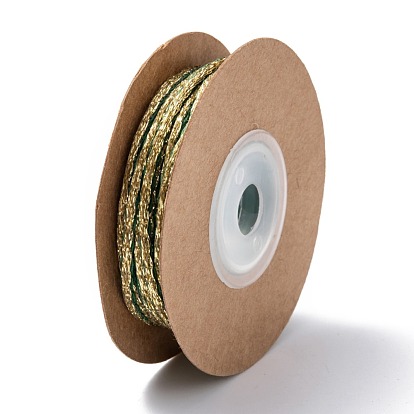 Corde de corde torsadée à paillettes de noël en polyester, pour bricolage emballage cadeau décor de fête
