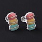 Colorful Acrylic Imitation Food Stud Earrings with Platic Pins for Women