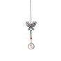 Glass Sun Catcher Hanging Prism Ornaments with Iron Butterfly/Angel, for Home, Garden, Ceiling Chandelier Decoration, Ball/Leaf/Heart/Teardrop