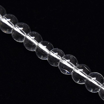 Perles en verre cristal rondes, 6mm, Trou: 1mm, Environ 69 pcs/chapelet, 16.1 pouce