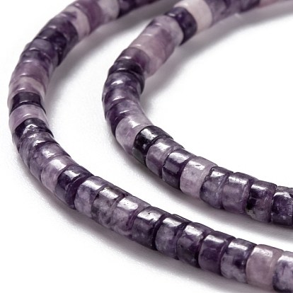 Natural Lilac Jade Beads Strands, Heishi Beads, Flat Round/Disc