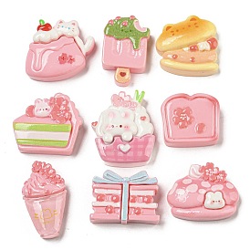 Cake/Drink/Ice Cream Spring Cherry Blossoms Theme Opaque Resin Decoden Cabochons, Imitation Food