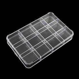 12 Compartments Rectangle Plastic Bead Storage Containers, 15x23.4x3.4cm