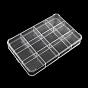 12 Compartments Rectangle Plastic Bead Storage Containers, 15x23.4x3.4cm