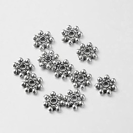 Alliage daisy perles d'espacement de style tibétain, 8x2mm, Trou: 1.5mm