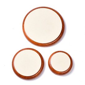 Плоские круглые деревянные браслеты ювелирных изделий pesentation выставочный лоток, покрытый микрофиброй, органайзер для монет