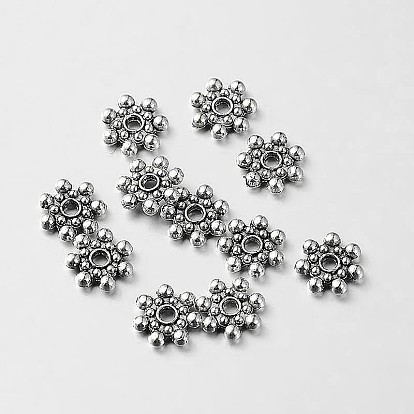 Tibetan Style Alloy Daisy Spacer Beads, 8x2mm, Hole: 1.5mm
