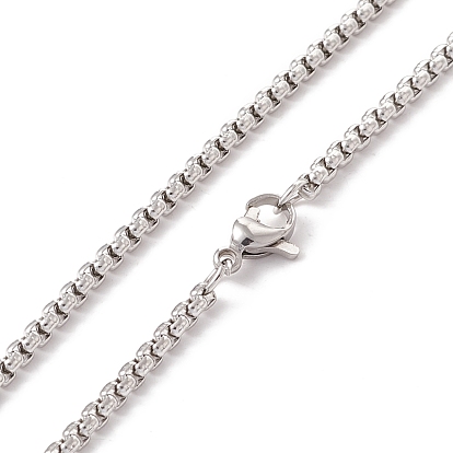 Collier pendentif nœud trinity en alliage avec 201 chaînes de boîte en acier inoxydable, bijoux gothiques pour hommes femmes