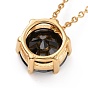 Ожерелье с подвеской из плоского круглого кубического циркония, 304 женские украшения из нержавеющей стали