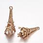 Brass Pendants, Long-Lasting Plated, Eiffel Tower, Lead Free & Cadmium Free