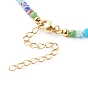 Beaded Necklaces, with Acrylic Beads, Brass Beads, Glass Beads, 304 Stainless Steel Findings & Brass Chain