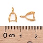 Grade AA Brass Ice Pick Pinch Bails for Pendant Making, Cadmium Free & Nickel Free & Lead Free, 10x6x3mm, Hole: 2mm, Pin: 0.5mm