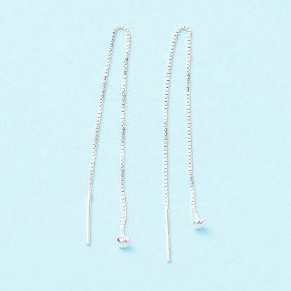 925 Sterling Silver Ear Thread, Ball Drop Long Chain Tassel Dangle Stud Earrings for Women