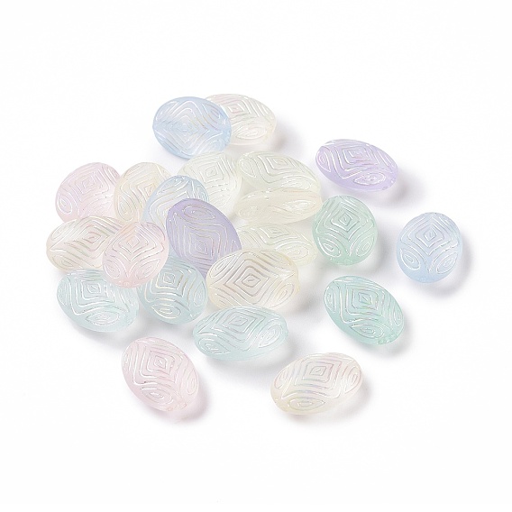Granos de acrílico esmerilado transparentes, color de ab chapado, oval