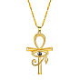 Ожерелье с подвеской в виде креста с глазом Гора и стразами, ювелирные изделия из сплава для мужчин и женщин