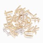 Brass Letter Pendants, with Cubic Zirconia, Lead Free & Cadmium Free & Nickel Free, Long-Lasting Plated